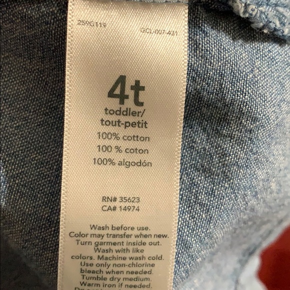 Carter’s Demin Girls Toddler Tunic - Picture 3 of 3